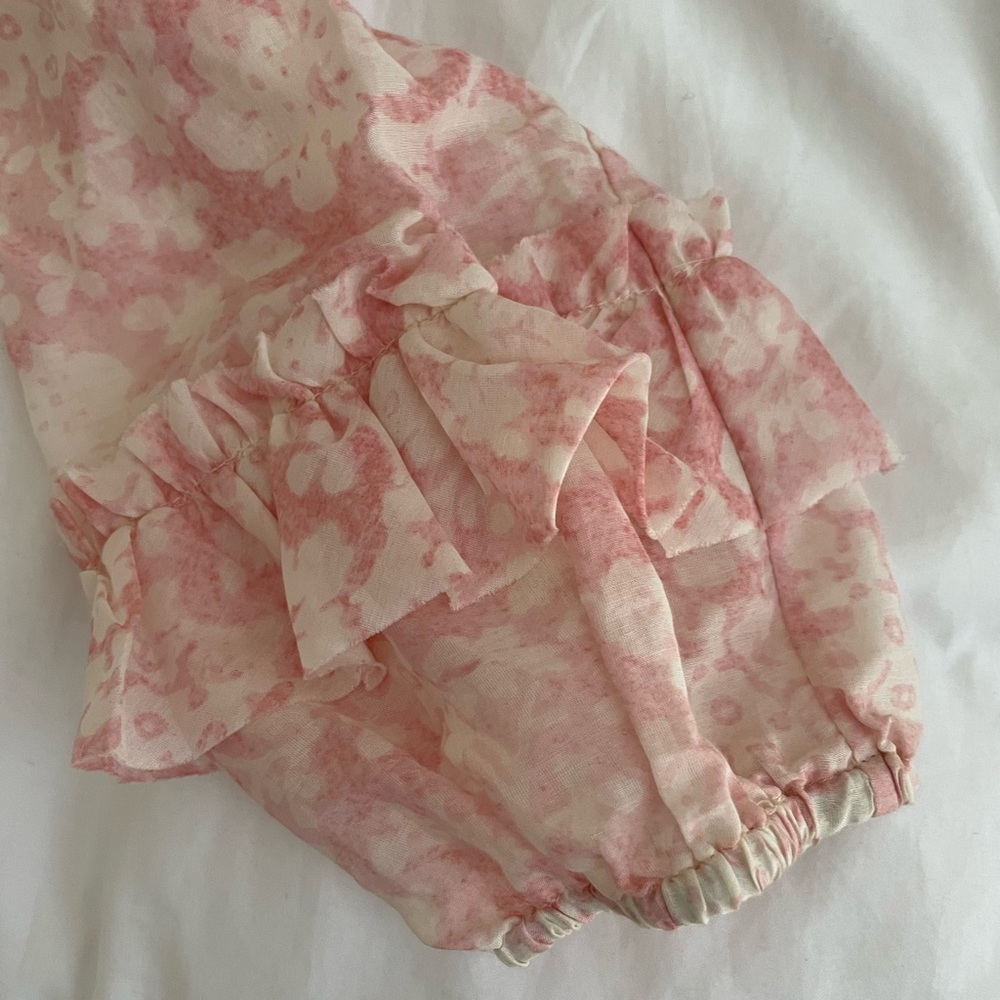 Loveshackfancy Printed Ruffle Off Shoulder Long S… - image 7